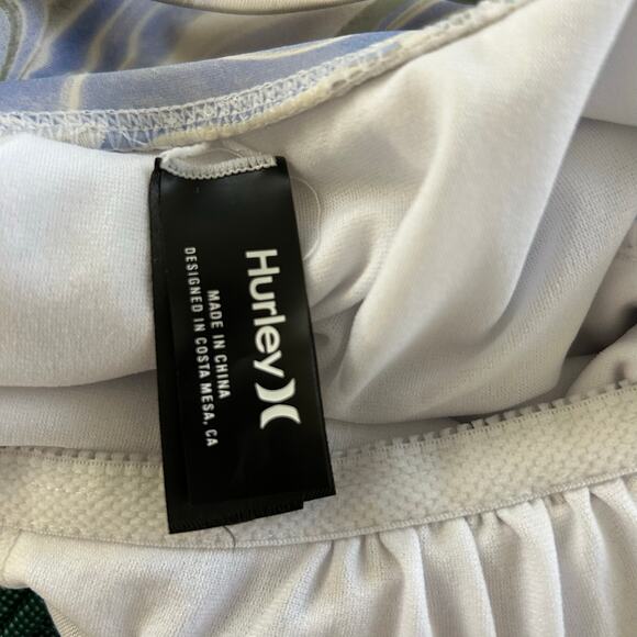 Hurley Women One Piece Swimsuit Bathing Suit Blue Green Beach Vacation Medium - Picture 4 of 9